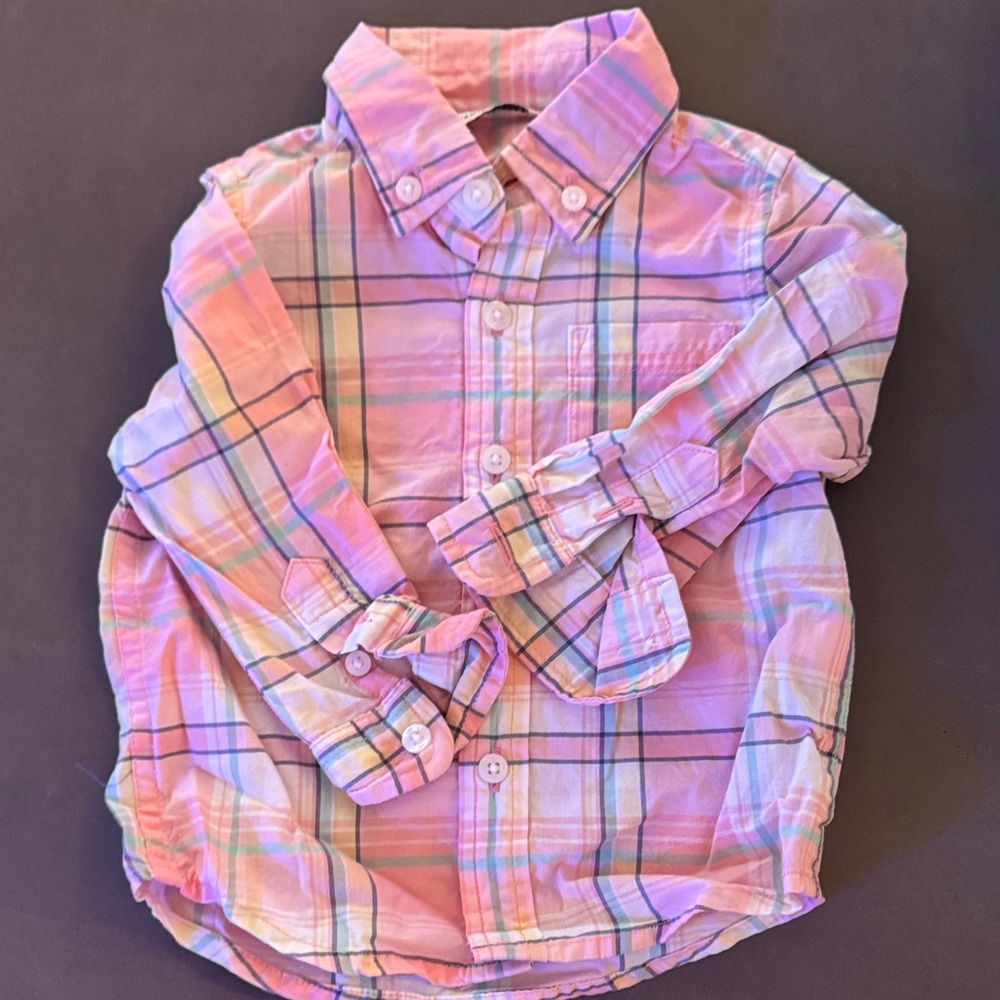 Janie and Jack boys plaid shirt, 6 to 12 months